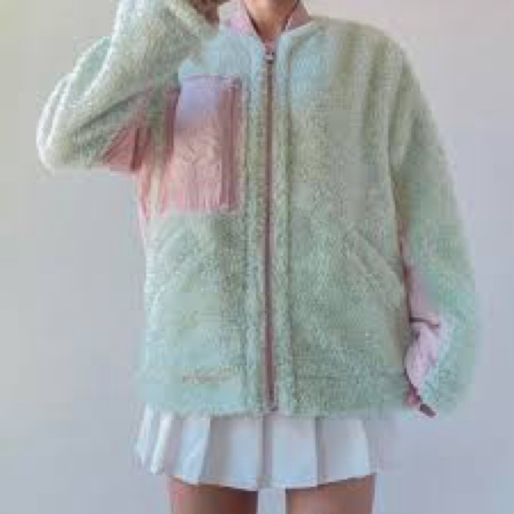 Mint Green and Pink Women's Jacket